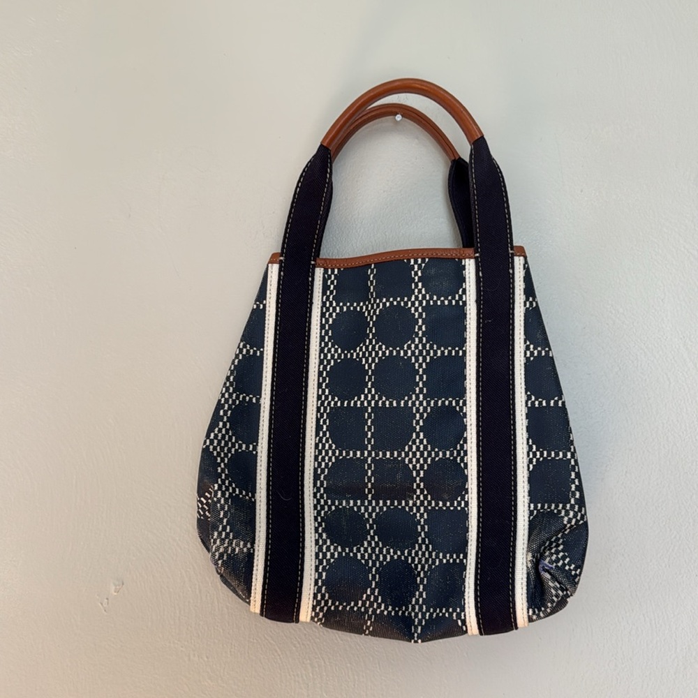 Kate Spade canvas Navy and Brown geometric print Women's Bag - Picture 6 of 10